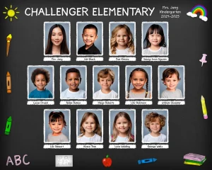 Preschool Chalkboard - EZ Composites Template (Up to 32 Students)