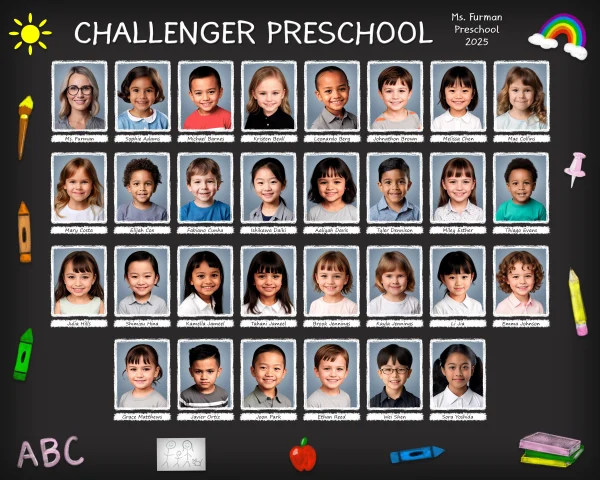 Preschool Chalkboard - EZ Composites Template (Up to 32 Students) - Image 10