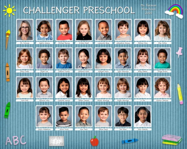 Preschool Chalkboard - EZ Composites Template (Up to 32 Students) - Image 11