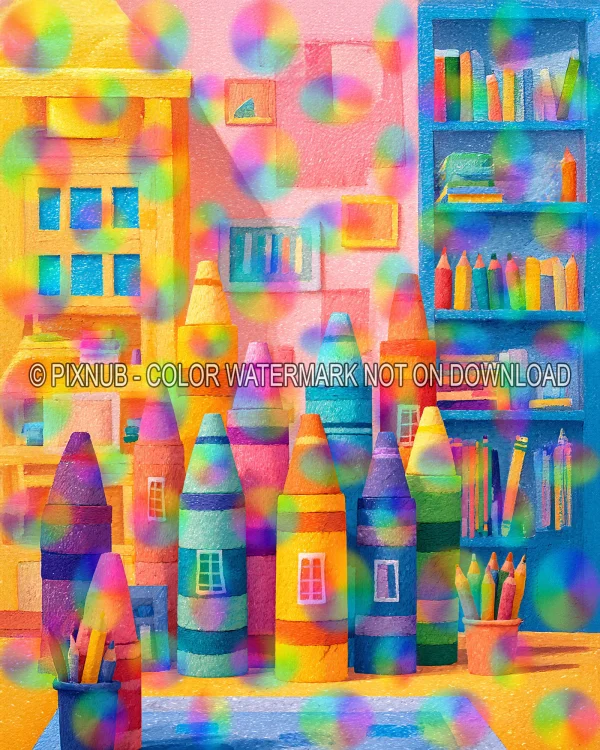 Crayon Land - Set of 4 - Digital Backgrounds - Image 4