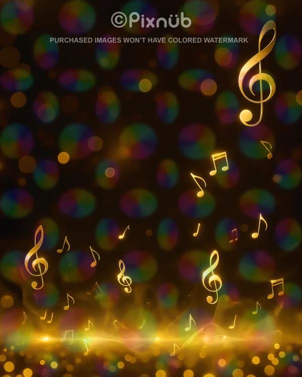 Music / Band  - Golden Notes - Digital Background - Image 2