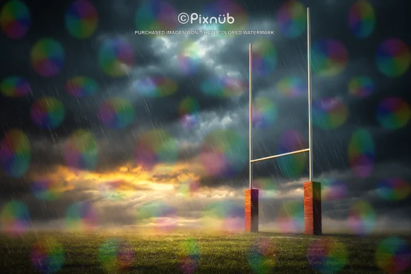 Rugby Rain At Sunset - Digital Background - Image 2