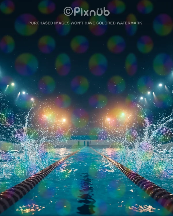 Swimming - Night Competition - Digital Background - Image 2