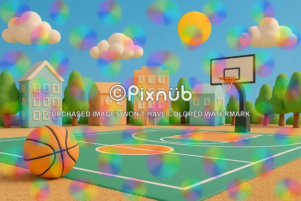 Claymation Basketball (Set of 2) - Digital Backgrounds - Image 4