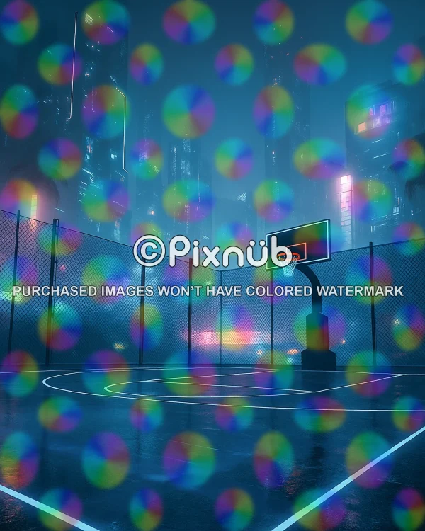 Cyberpunk Basketball (Set of 2) - Digital Backgrounds - Image 4