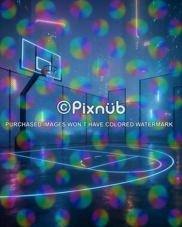 Cyberpunk Basketball (Set of 2) - Digital Backgrounds - Image 3
