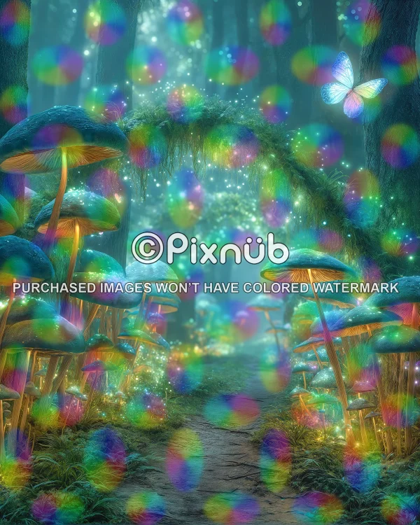 Mystic Mushroom Forest - Digital Background - Image 2