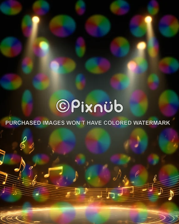 Gold Notes Stage - Digital Background - Image 2