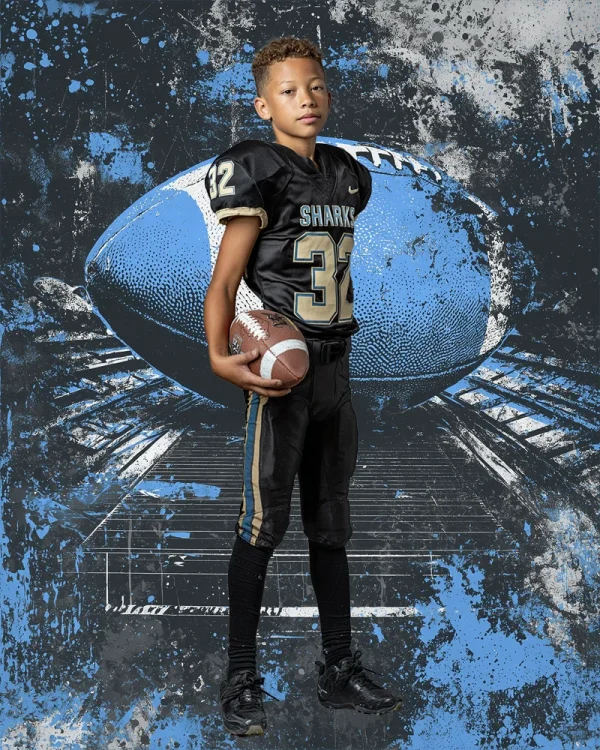 Grunge Paint Football - Digital Background - Image 2