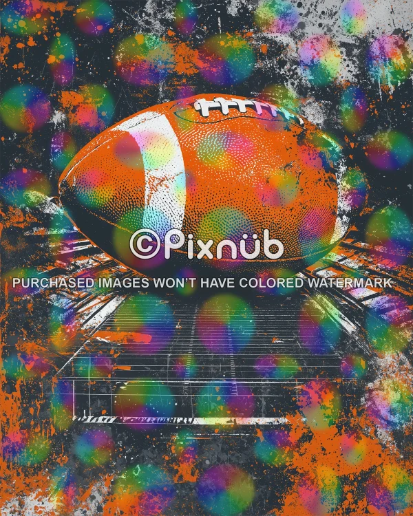 Grunge Paint Football - Digital Background - Image 3