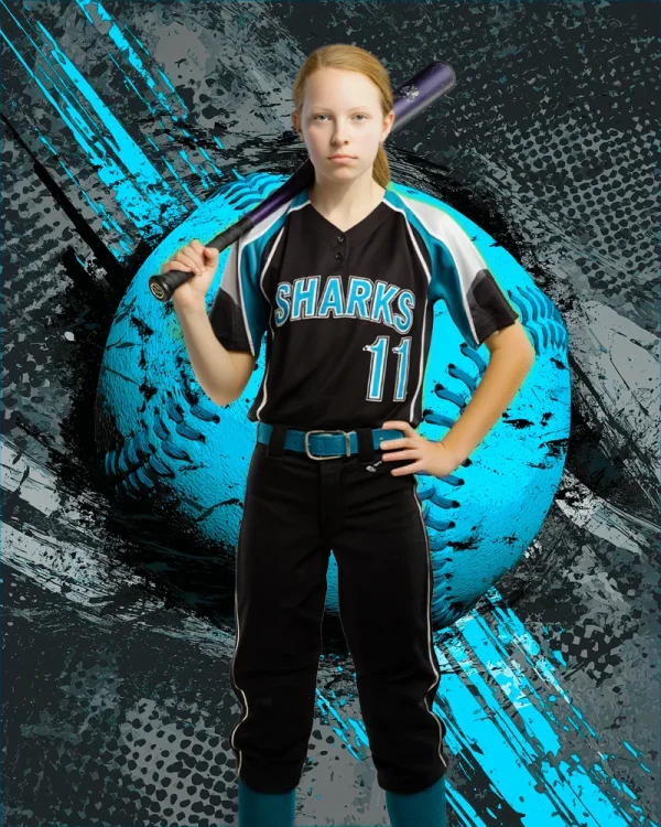 Grunge Paint Softball - Digital Background - Image 2