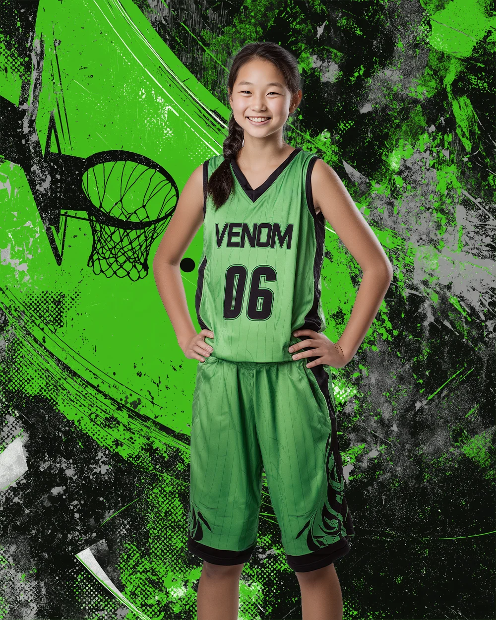 Grunge Paint Basketball - Digital Background - Image 2