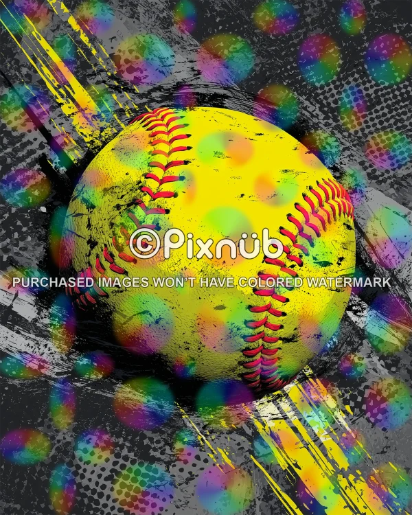 Grunge Paint Softball - Digital Background - Image 3