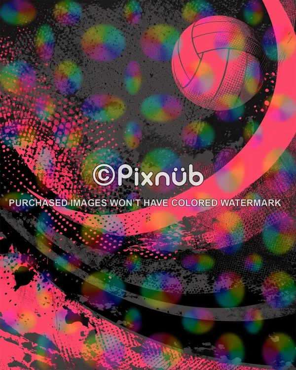 Grunge Paint Volleyball - Digital Background - Image 3