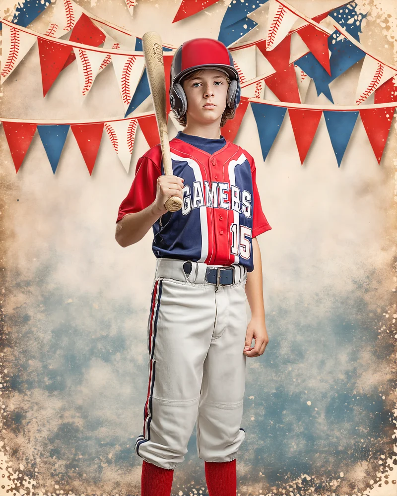 Baseball Flags - Digital Backgrounds (Set of 4)