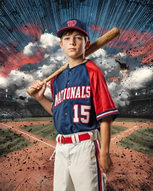 Comic Baseball Trading Card - Digital Background