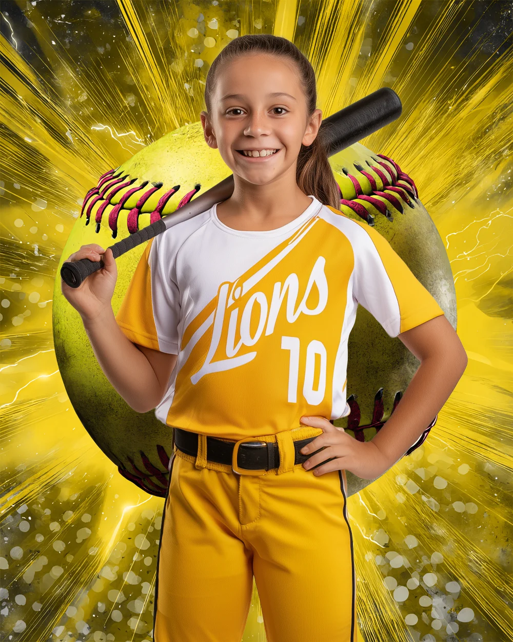Comic Pow Softball - Digital Background - Image 2