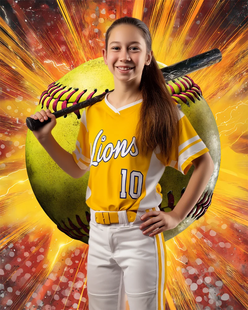 Comic Pow Softball - Digital Background