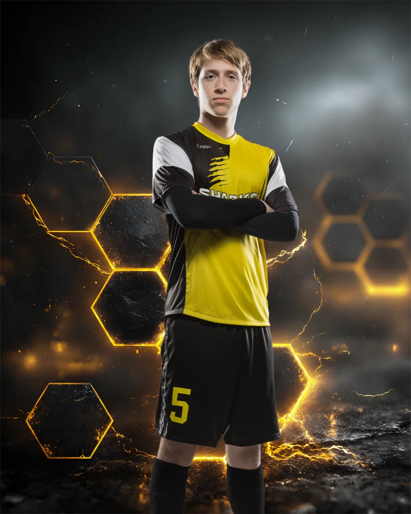 Glowing Hexagons - Digital Background - Image 2