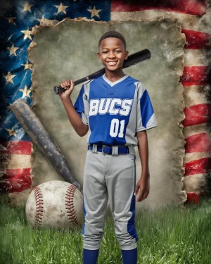 Patriotic Baseball/Softball - Digital Backgrounds (Set of 2)