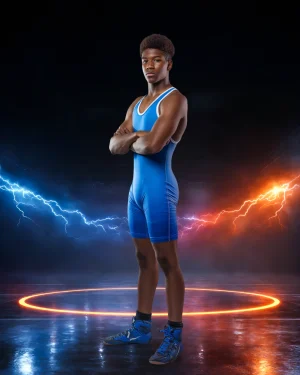 Dual Lightning Wrestling - Digital Background