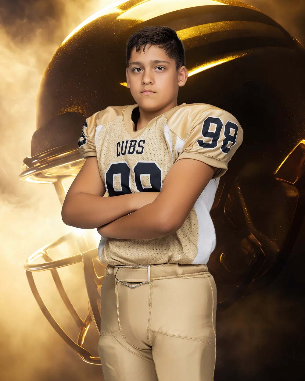 Golden Football Helmet- Digital Background - Image 2