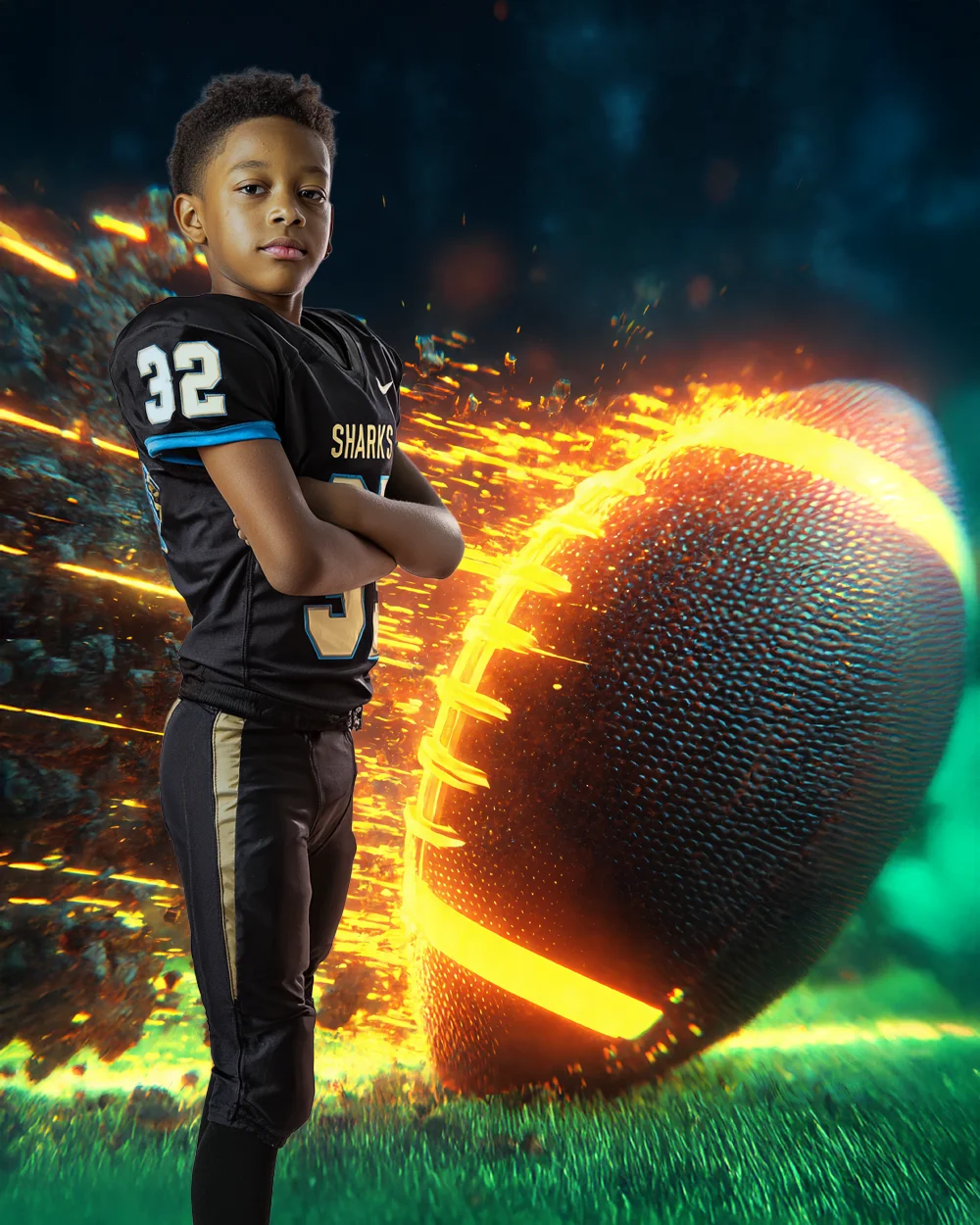 Ember Rush Football - Digital Background - Image 2