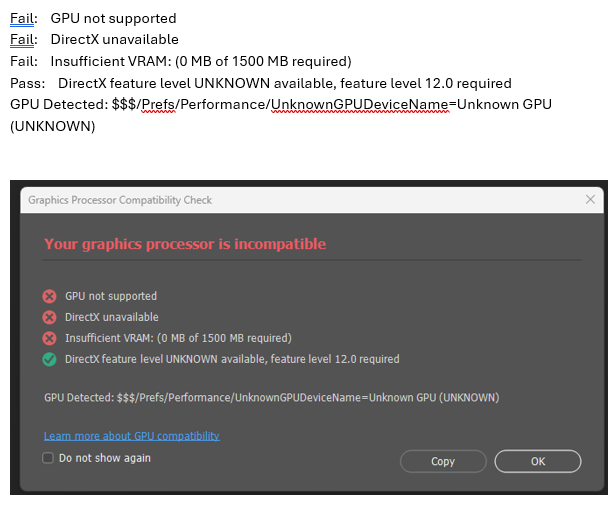 GPU Compatibility Error